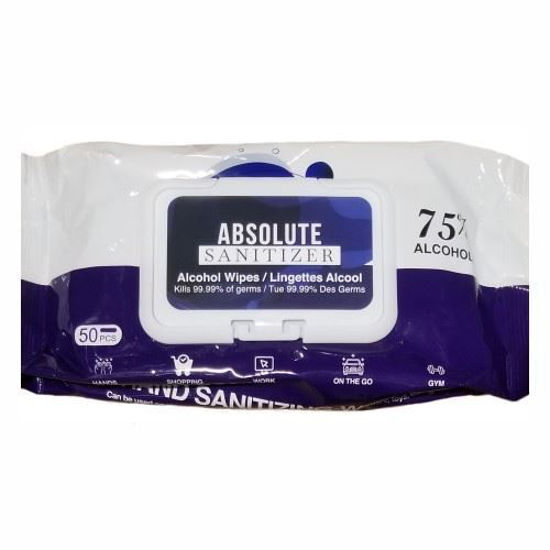 Sanitizer Surface Wipes - 75% Alcohol - 50-Pack